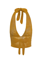 Toulon Top Lined - Antique Gold Lace Crochet