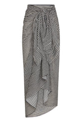 St. Tropez Sarong - Black Gingham Crinkle Linen