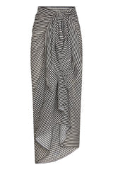 St. Tropez Sarong - Black Gingham Crinkle Linen