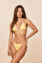 Palma Color Block Thong - Meyer/Ivory