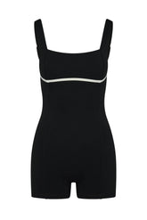 Zion Romper - Black/Ivory