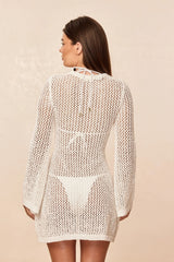 Montego Mini Dress - White Petit Crochet
