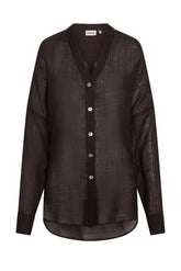 Barcelona Tunic - Espresso Crinkle Linen