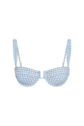 Cala Roja Top - Sky Gingham