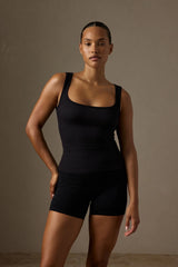 Tash Tank Long - Black Lightweight Rib