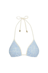 Palma Top Colorblock - Sky Gingham
