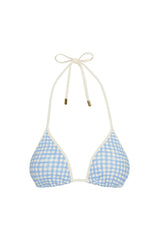Palma Top Colorblock - Sky Gingham