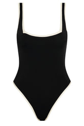 Corfu Color Block One Piece - Black/Ivory
