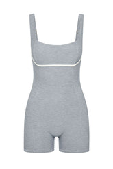 Zion Romper - Heather Grey/Ivory