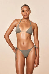 Palma Thong - Steel Lurex Rib