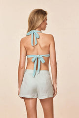 Morocco Top - Light Slate Crinkle