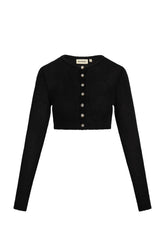 Genoa Cardigan - Black Open Jersey