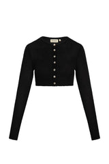 Genoa Cardigan - Black Open Jersey