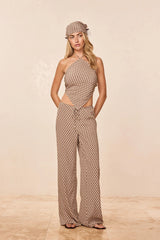 Belize Pant - Husk Geo Silk