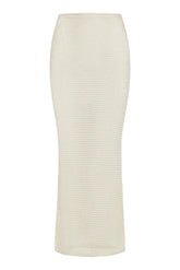 Fitted Fontelina Midi Skirt - Ivory Treble Knit