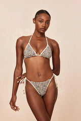 Palma Top Colorblock - Black Gingham