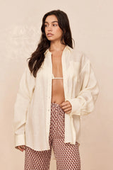 La Jolla Linen Shirt - Ivory Linen