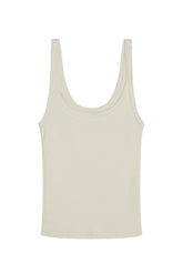 Devin Tank Crop - Ivory Rib