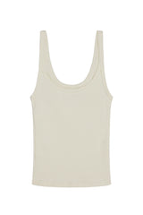Devin Tank Crop - Ivory Rib