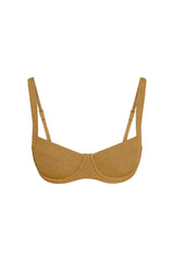 Sorrento Top - Antique Gold Lurex Rib