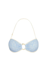 Costa Rica Top Colorblock - Sky Gingham