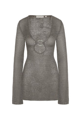 Montego Mini Dress - Steel Treble Knit