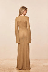 Montego Dress - Antique Gold Lurex Lace Crochet