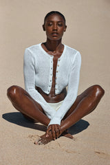 Genoa Cardigan - Ivory Open Jersey