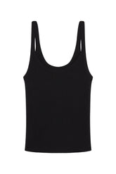 Devin Tank Crop - Black Rib