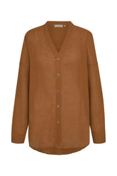 Barcelona Tunic - Caramel Crinkle Linen