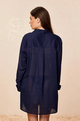 Fiji Tunic - Midnight Cotton Voile