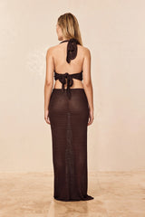Fitted Fontelina Skirt - Espresso Treble Knit