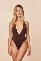 Cyprus One Piece - Espresso/Ivory