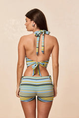 Toulon Top - Sardinia Stripe Azure