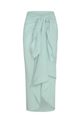 St. Tropez Sarong - Light Slate Crinkle Linen