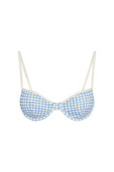 Capri Top Colorblock - Sky Gingham