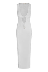 Monte Carlo Tie Dress - White Lace Crochet