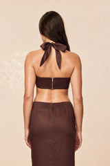 Montserrat Top - Espresso Linen