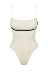 Sausalito One Piece - Ivory/Black