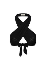 Ramatuelle Top - Black Lace Crochet