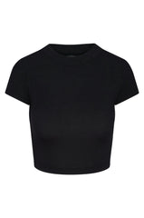 Ojai Tee Crop - Black Lightweight Rib