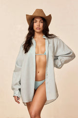 La Jolla Linen Shirt - Light Slate Linen