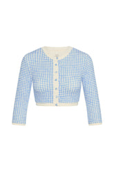 Crete Swim Cardi - Sky Gingham