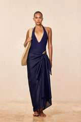 St. Tropez Sarong - Midnight Cotton Voile