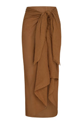 St. Tropez Sarong - Caramel Crinkle Linen