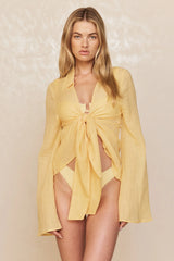 Grenada Tunic - Honey Crinkle Linen