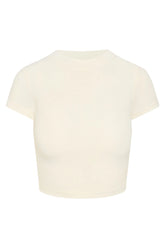 Ojai Tee Crop - Ivory Lightweight Rib
