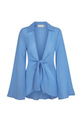 Grenada Tunic - Azure Crinkle Linen