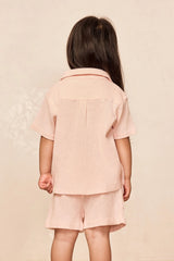 Pacific Beach Shirt Kids - Powder Pink Crinkle