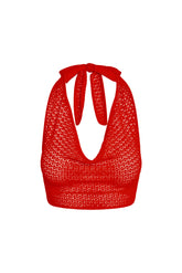 Bula Cowl Neck Top - Chili Pepper Lace Crochet